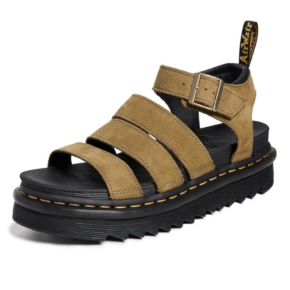 NEW Dr. Martens Blaire Sandals Size 10 Muted Olive Nubuck leather